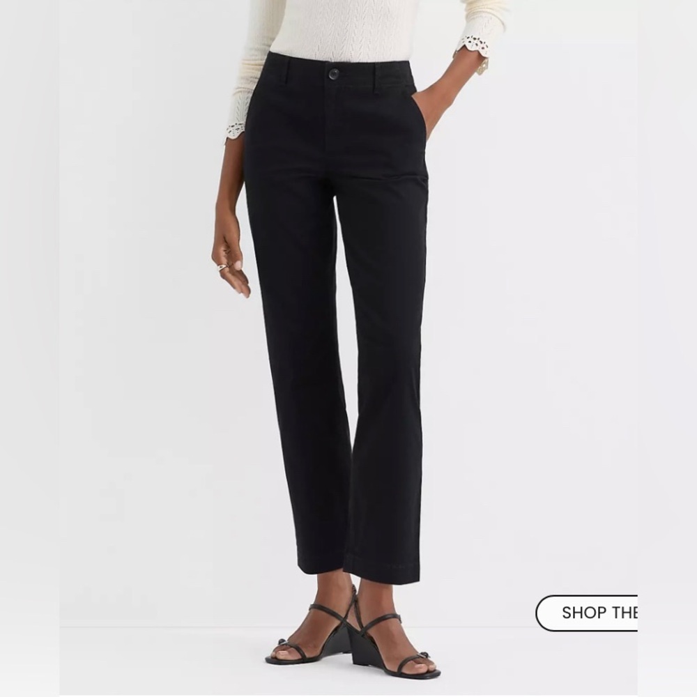 LOFT Monroe Slim Black Pants black 6 - Picture 2 of 9